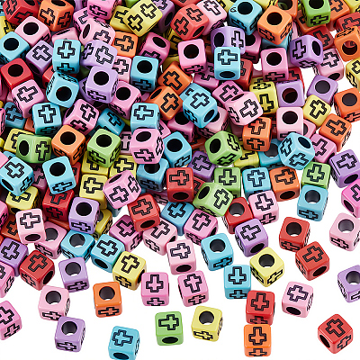 800Pcs Opaque Acrylic Enamel Beads MACR-SC0002-50-1