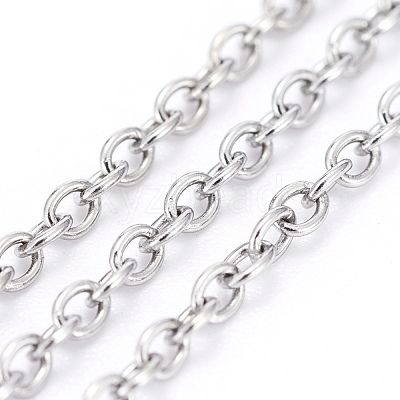 Tarnish Resistant 304 Stainless Steel Cable Chains CHS-F006-02B-P-1