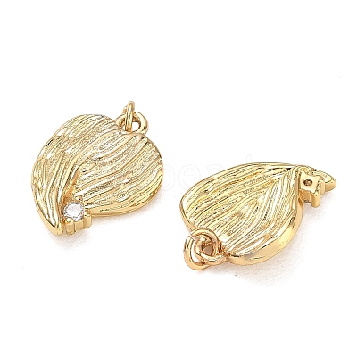 Brass Micro Pave Clear Cubic Zirconia Pendants CU-CBAF0F8-09G-1