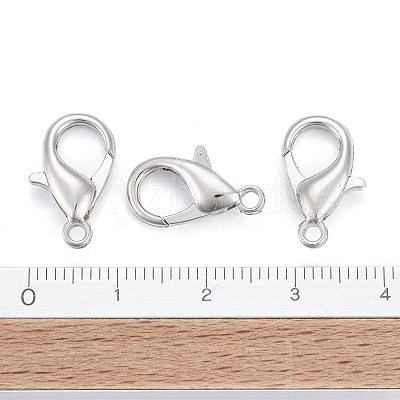 Platinum Plated Alloy Bracelet Lobster Claw Clasps X-E106-NF-1