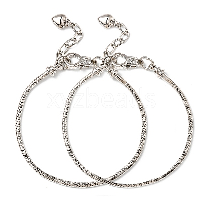 2Pcs Brass European Style Bracelets For Jewelry Making KK-YW0001-55-1