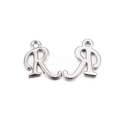 Platinum Plated Alloy Letter Pendants X-PALLOY-J718-01P-R-1
