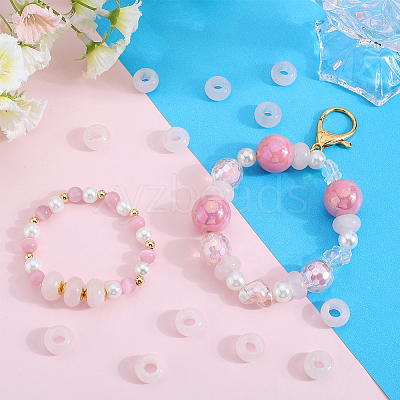 20Pcs Natural Rose Quartz European Beads G-SP0001-01B-04-1