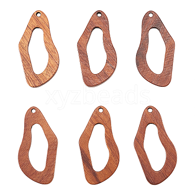 20Pcs Walnut Wood Hollow out Pendants WOOD-CJ0001-22-1