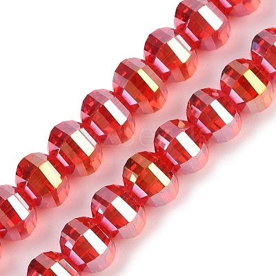 Electroplate Transparent Glass Beads Strands EGLA-B011-08A-AB01-1