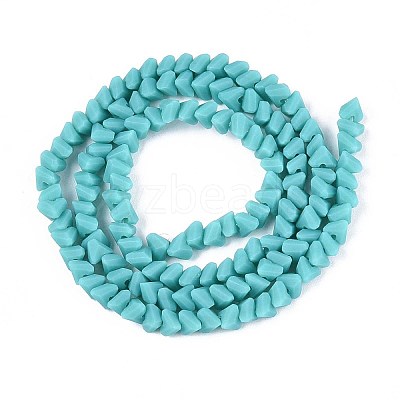 Frosted Opaque Glass Beads Strands GLAA-N017-4mm-19-1