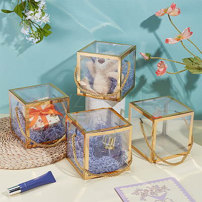 Foldable Hot Stamping Transparent PVC Packaging Boxes CON-WH0123-24A-02-1