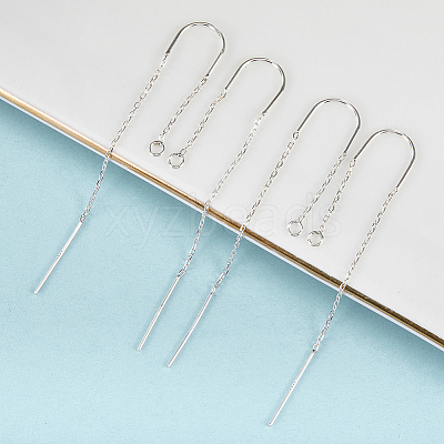 2 Pairs Sterling Silver Stud Earring Findings STER-BBC0007-08-1