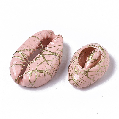 Spray Painted Natural Cowrie Shell Beads SSHEL-R047-03-A09-1