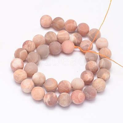 Round Natural Sunstone Beads Strands G-K068-29-6mm-1
