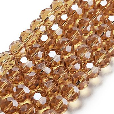 Electroplate Transparent Glass Beads Strands EGLA-A035-T10mm-A17-1