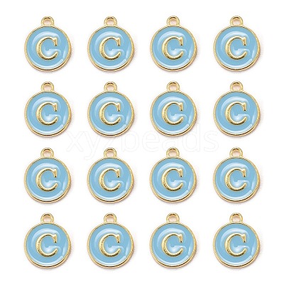 Golden Plated Alloy Enamel Charms ENAM-S118-04C-1