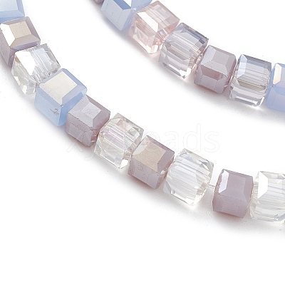 Gradient Color Electroplate Glass Bead Strands GLAA-E042-05D-1