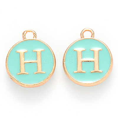 Golden Plated Alloy Enamel Charms ENAM-S118-05H-1