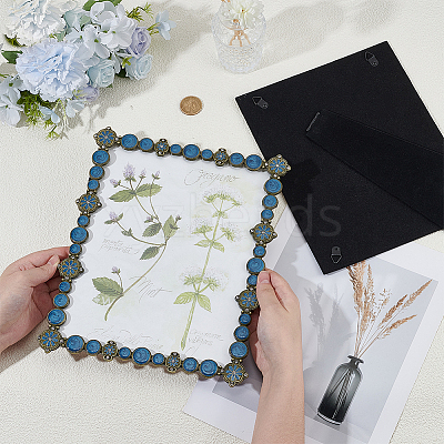 Rectangle Zinc Alloy Enamel Photo Frame Stand AJEW-WH0794-87C-1