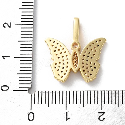 Brass Micro Pave Clear Cubic Zirconia Pendants X-KK-L227-007G-1