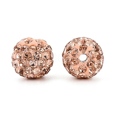 Polymer Clay Pave Rhinestone Beads RB-Q197-10mm-26-1
