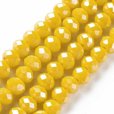 Electroplate Glass Beads Strands EGLA-A034-P8mm-A07-1