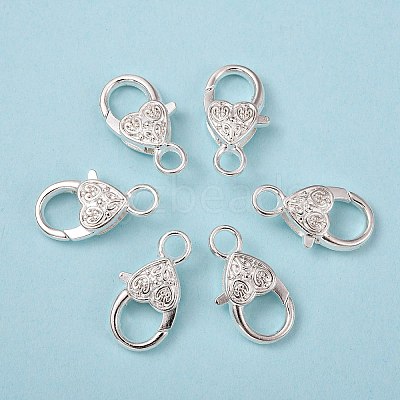 Tibetan Style Heart Lobster Claw Clasps K08Y0021-1