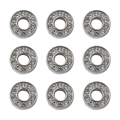Alloy Initial Slide Charms with Grade A Rhinestones ALRI-R032-O-FF-1