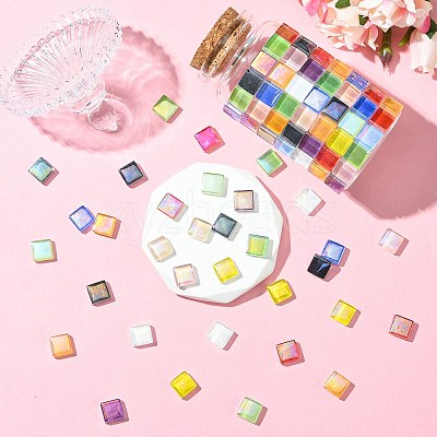 240Pcs 12 Colors Rainbow Iridescent Glass Cabochons DIY-CJ0003-10-1