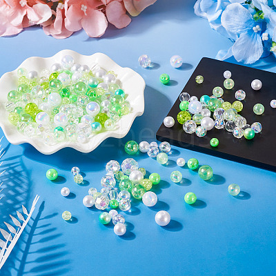 Transparent & Opaque Acrylic Bead OACR-TAC0002-08D-1