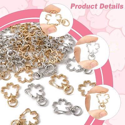 40Pcs 2 Colors Alloy Swivel Snap Hook Clasps FIND-FS0004-73D-1