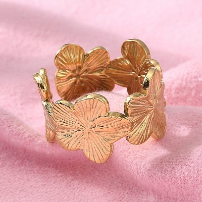304 Stainless Steel Open Cuff Ring X-RJEW-C067-23G-1