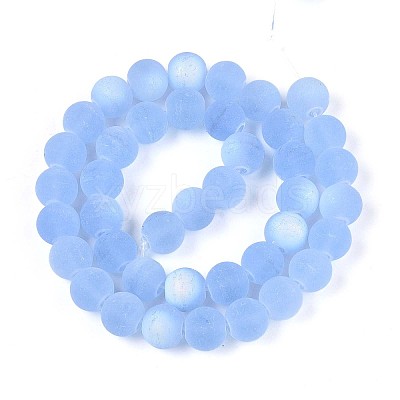 Frosted Transparent Glass Beads Strands LS-GLAA-T032-T10mm-MBB04-1