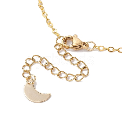 Moon & Star Alloy Enamel Charms Bib Necklaces NJEW-JN04577-1