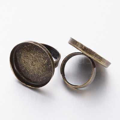 Antique Bronze Tone Adjustable Brass Ring Shanks X-KK-J057-AB-1