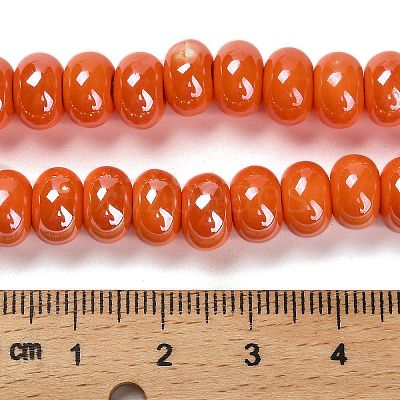 Glazed Porcelain Rondelle Beads PORC-Q001-01A-1