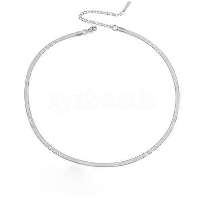 304 Stainless Steel Snake Chain Necklaces for Women WG80FEF-21-1