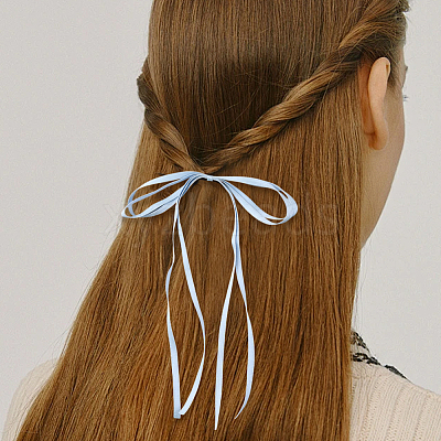 4Pcs 4 Colors Satin Hair Ties OHAR-GO0001-15-1