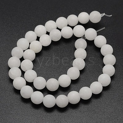 Natural White Jade Beads Strands G-D671-8mm-1