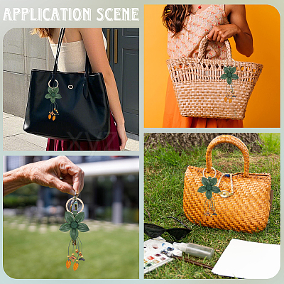 Leather and Alloy Keychain HJEW-WH20022-04A-02-1