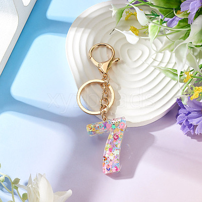 Number 7 Transparent Resin Keychains KEYC-TADJ0001-10G-1