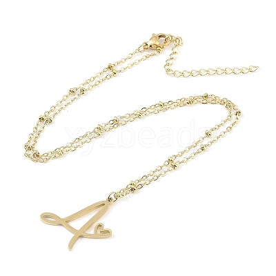 304 Stainless Steel Pendant Necklaces NJEW-H029-02G-A-1