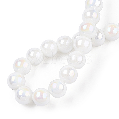 Electroplate Opaque Glass Beads Strands X-GLAA-T032-P8mm-AB02-1