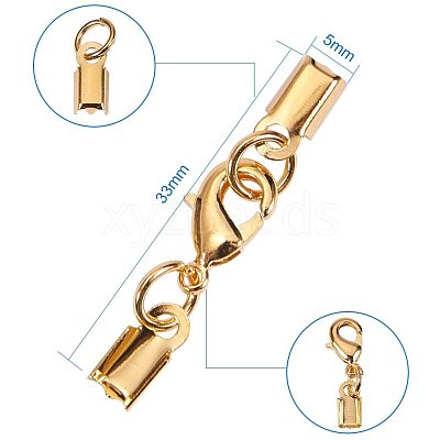 Alloy Clip Ends With Lobster Claw Clasps KK-PH0034-22-1