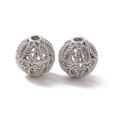 Rack Plating Brass Hollow Beads KK-P219-01A-P-1