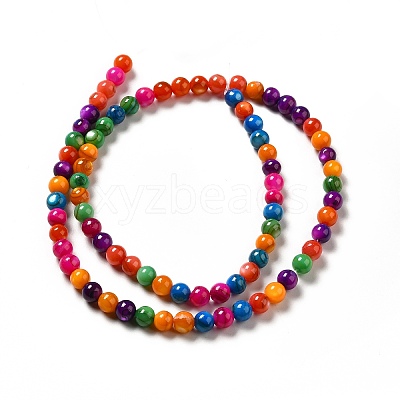 Dyed Natural Freshwater Shell Beads Strands X-SHEL-G014-05D-01-1