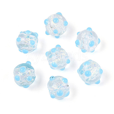 Handmade Foil Lampwork Beads Strands FOIL-T008-02D-1