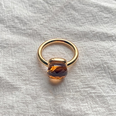 Square 304 Stainless Steel with Glass Finger Rings FS-WG8AAFA-25-1