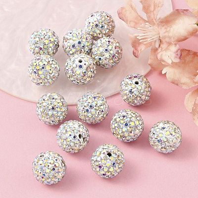 Pave Disco Ball Beads X-RB-Q195-14mm-AB-1