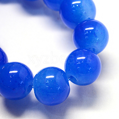 Baking Paint Imitation Jade Glass Round Bead Strands DGLA-Q021-8mm-33-1