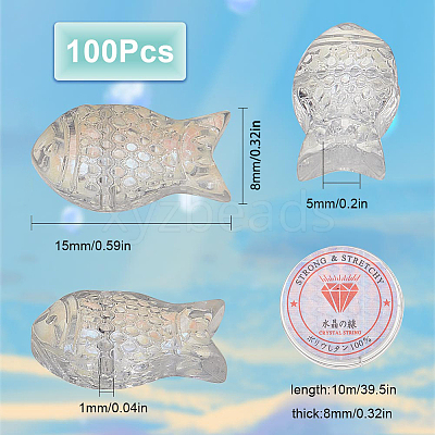 DIY Fish Beaded Stretch Bracelet Making Kit GLAA-SC0001-77A-1