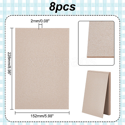 8Pcs Rectangle Kraft Paper Book Board DIY-PH0009-43-1