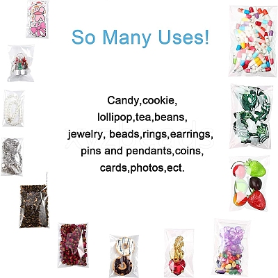 250Pcs 5 Styles Rectangle OPP Cellophane Top Self Seal Bags OPC-YW0001-02-1