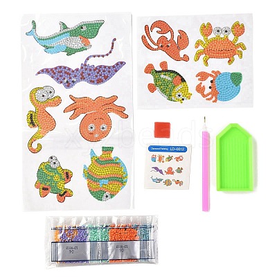 DIY Ocean Theme Diamond Painting Stickers Kits For Kids DIY-O016-21-1